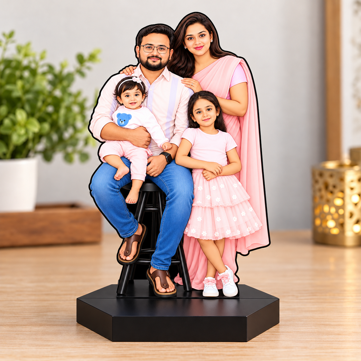 Personalized Photo Caricature Display Family: A Unique Gift for Family Memories