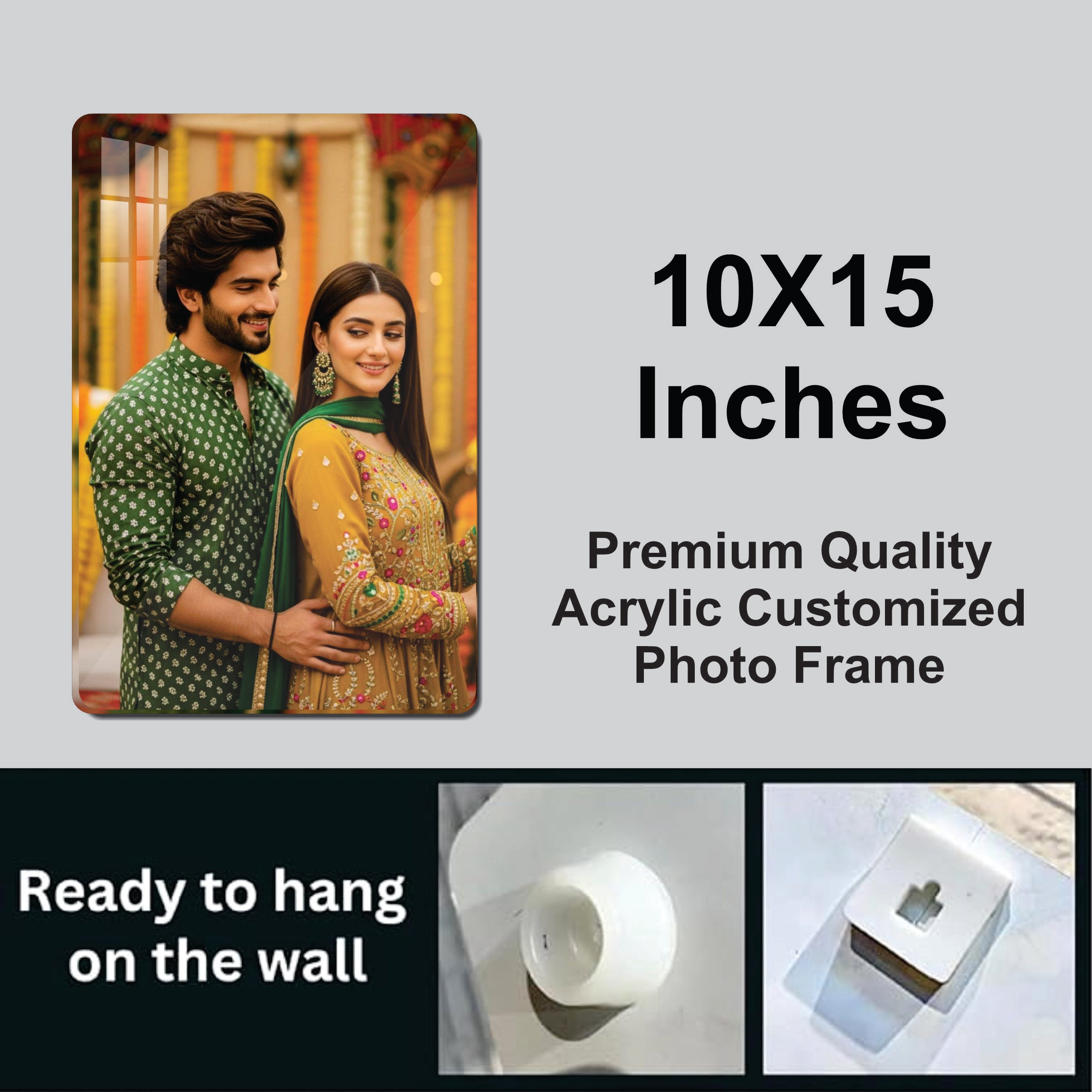 Acrylic Personalized  Photo Frame ( 10 x 15 inch )
