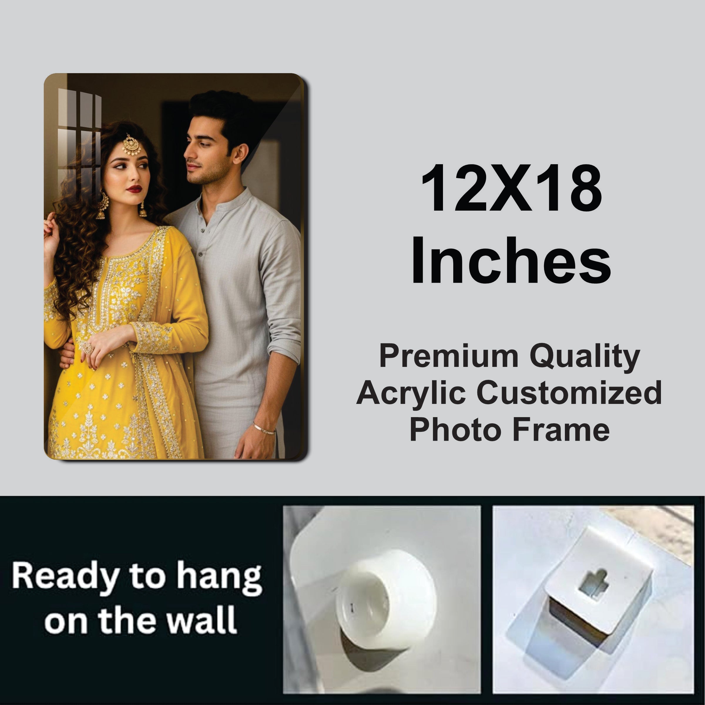 Acrylic Personalized  Photo Frame ( 12 x 18 inch )
