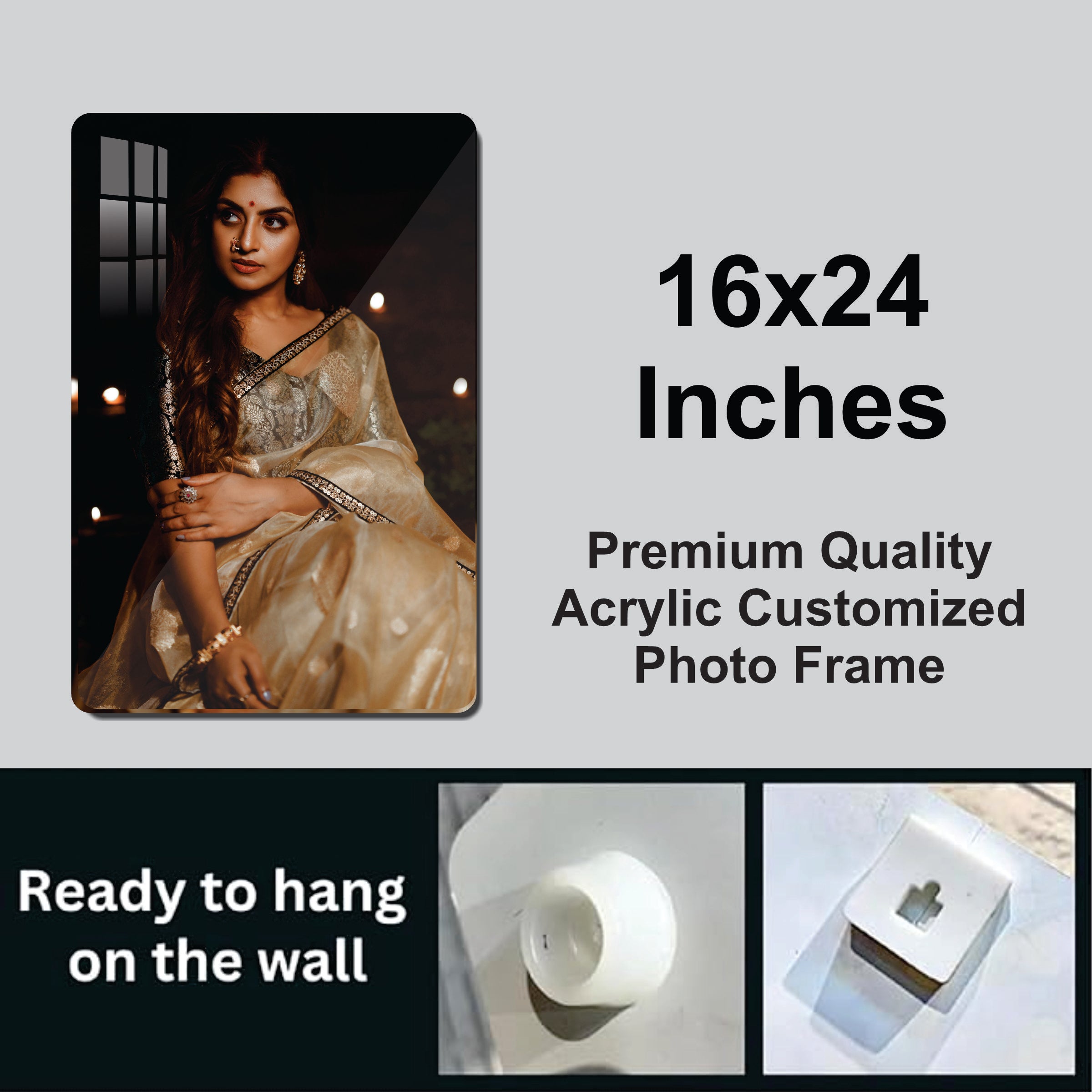 Acrylic Personalized  Photo Frame ( 16 x 24 inch )
