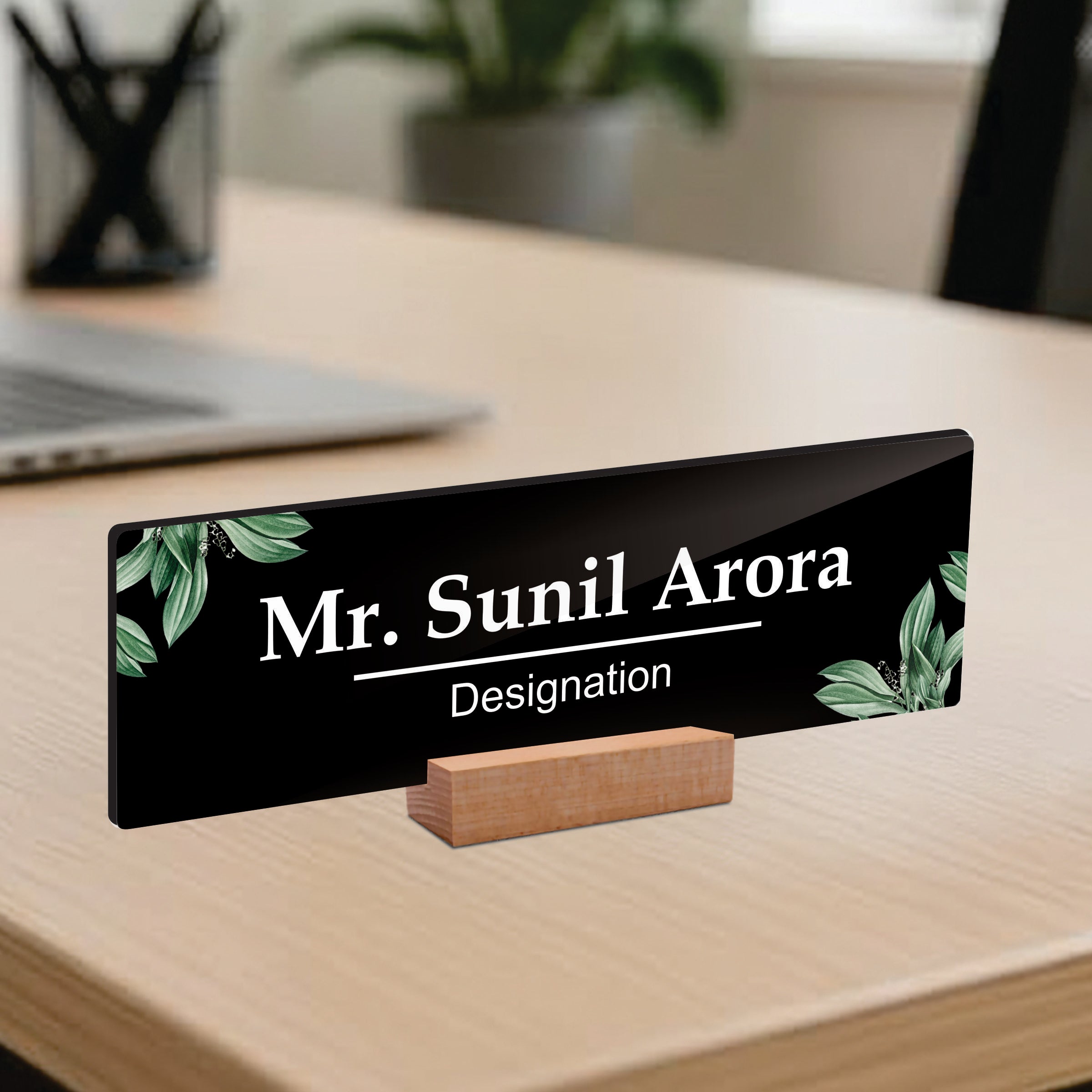 Customized Dentist Desk Name Plate with Wooden Stand