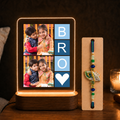 Personalized Rakhi LED Photo Frame - Heartfelt BRO