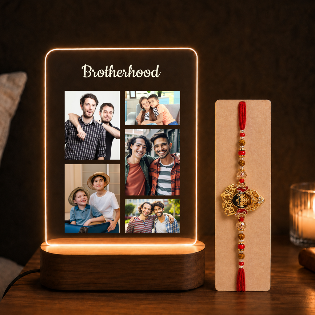 Personalized Rakhi LED Photo Frame - The Full Brotherhood Gallery