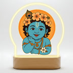 Cute Baby Krishna LED Night Light - Krishna with Flower Crown