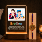 Personalized Rakhi LED Photo Frame - Brotherhood Script