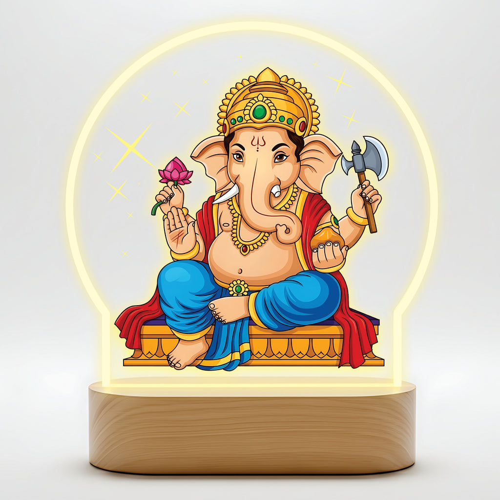 Lord Ganesha LED Night Light - Mighty Warrior Lord Ganesha
