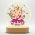 Lord Ganesha LED Table Lamp - Pink Lotus Sitting Ganesha
