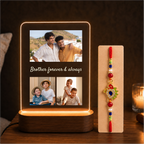 Personalized Rakhi LED Photo Frame - Forever & Always Sibling