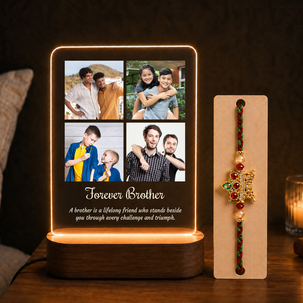 Personalized Rakhi LED Photo Frame - My Sidekick Brother Display