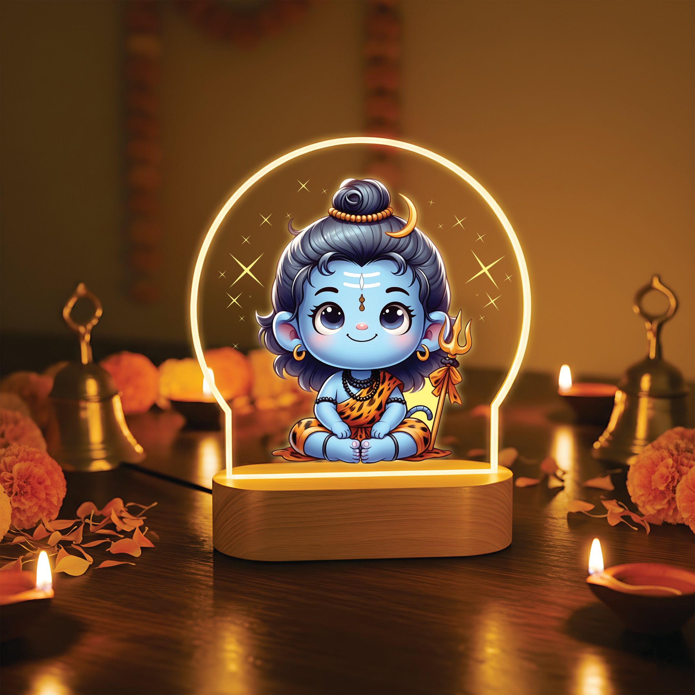 Divine Baby Shiva LED Desk Lamp - Innocent Mahadev Night Light