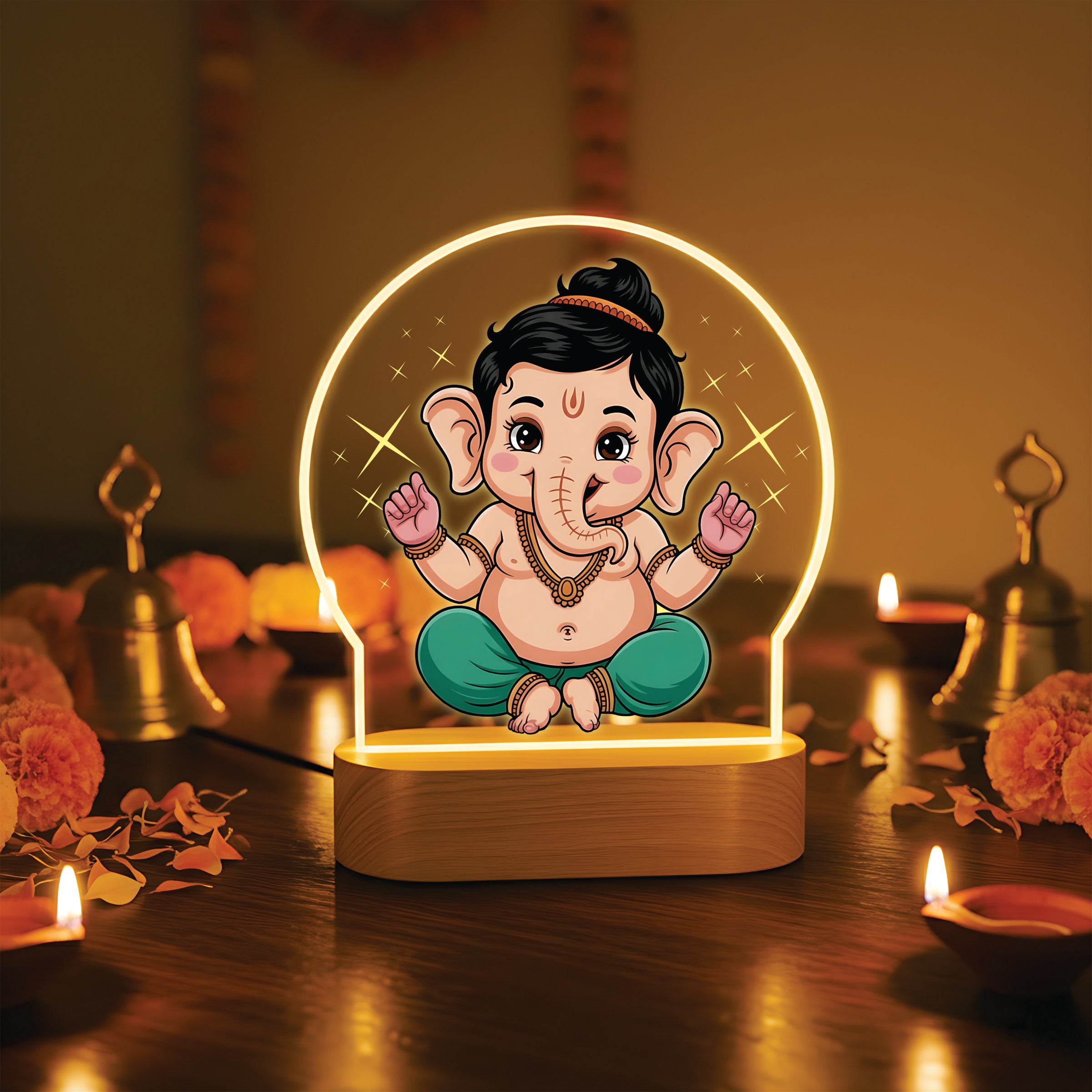 Cute Baby Ganesha LED Night Light - Cute Bal Ganesha Blessing