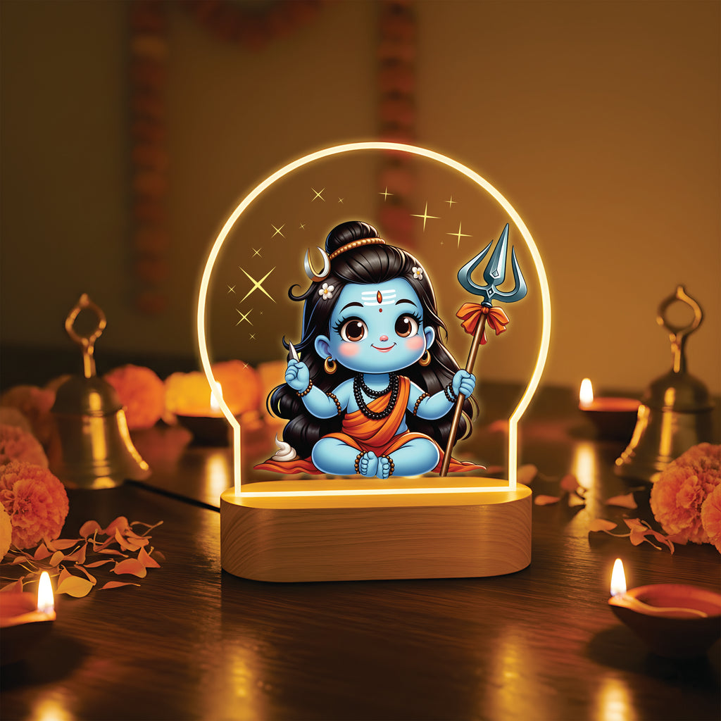 Divine Baby Shiva LED Table Lamp - Little Shiva’s Golden Glow