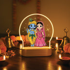 Cute Radha Krishna LED Night Lamp - Divine Flute Melody