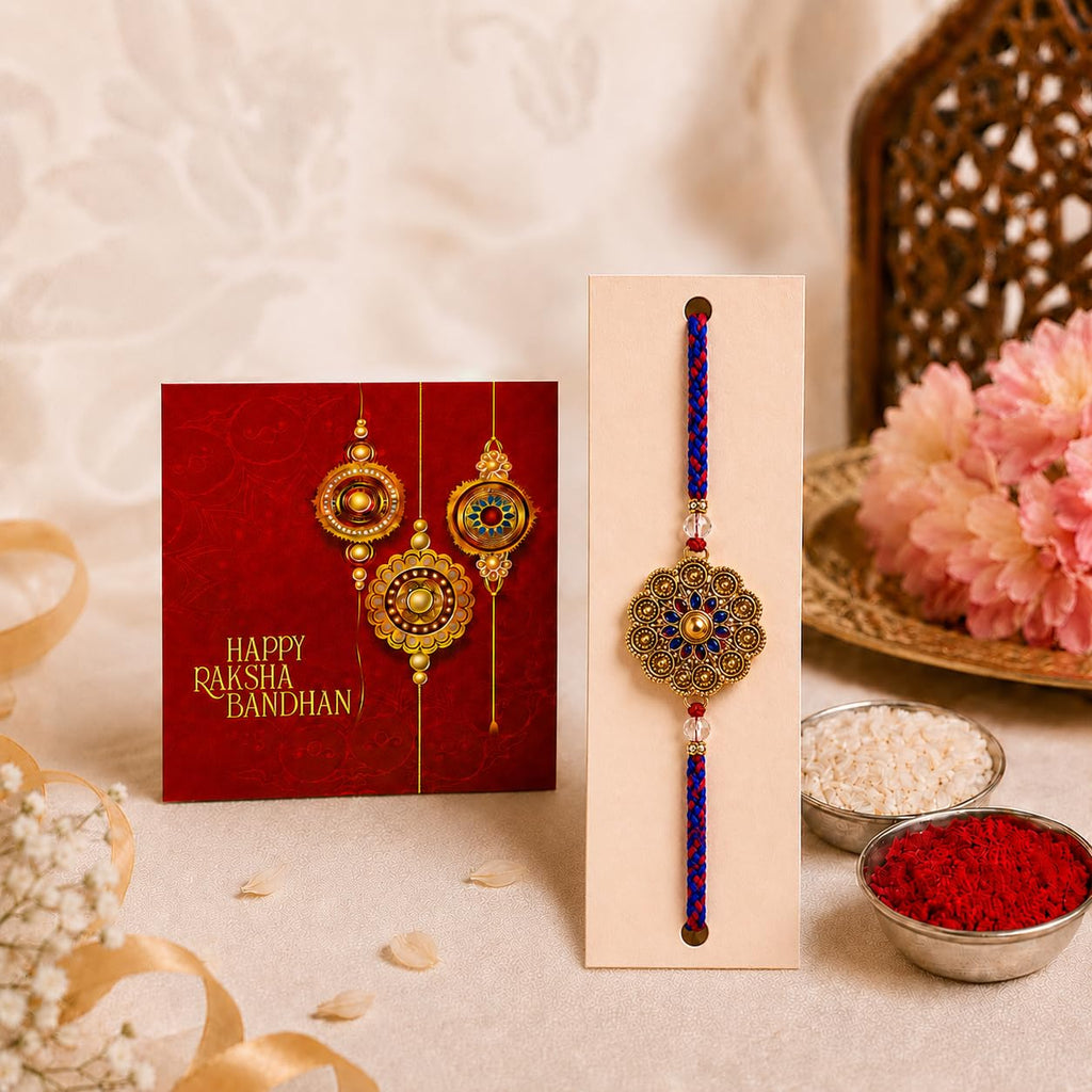 Personalized Rakhi LED Photo Frame - Flower