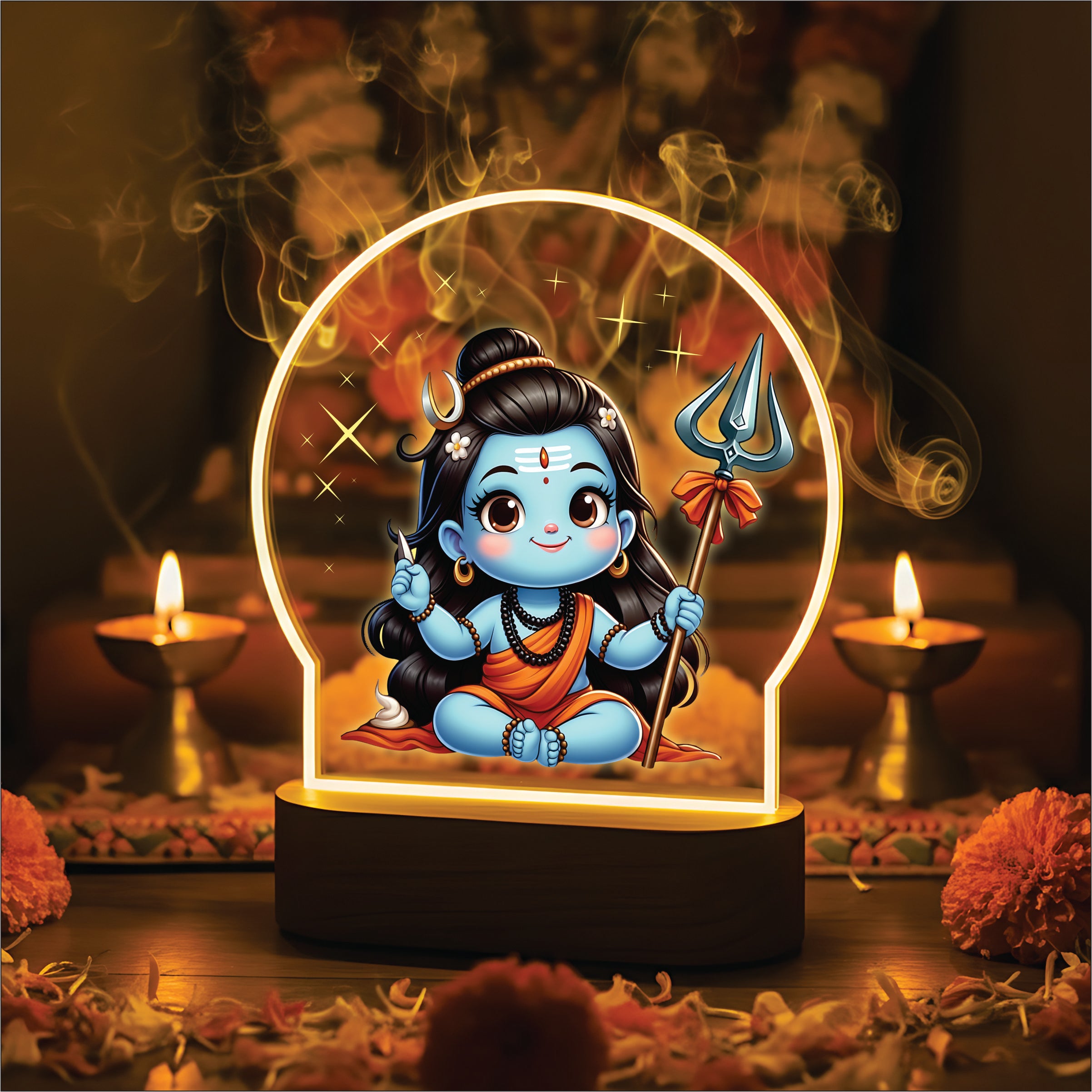 Divine Baby Shiva LED Table Lamp - Little Shiva’s Golden Glow