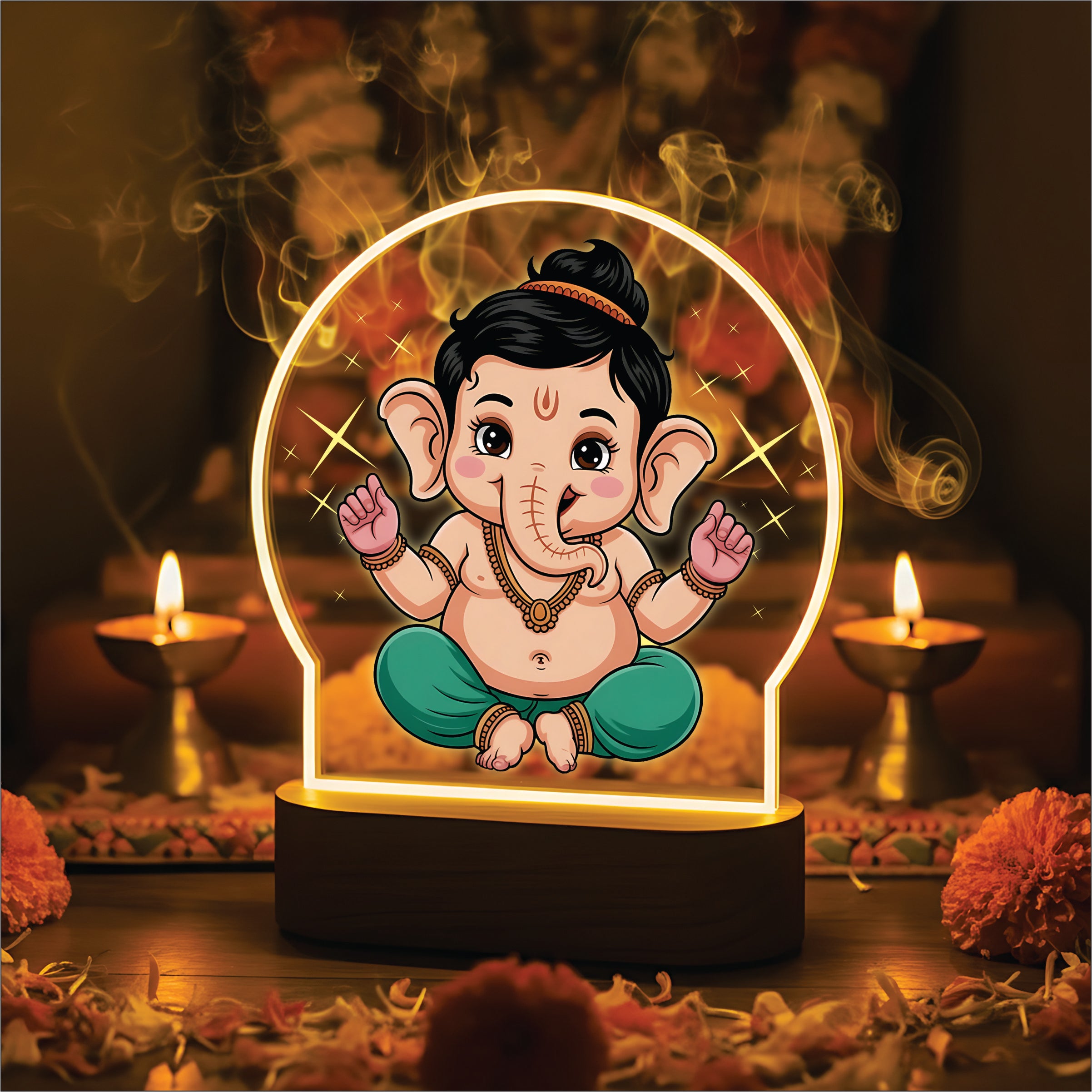 Cute Baby Ganesha LED Night Light - Cute Bal Ganesha Blessing