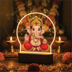 Lord Ganesha LED Night Light - Divine Golden Crown Ganesha