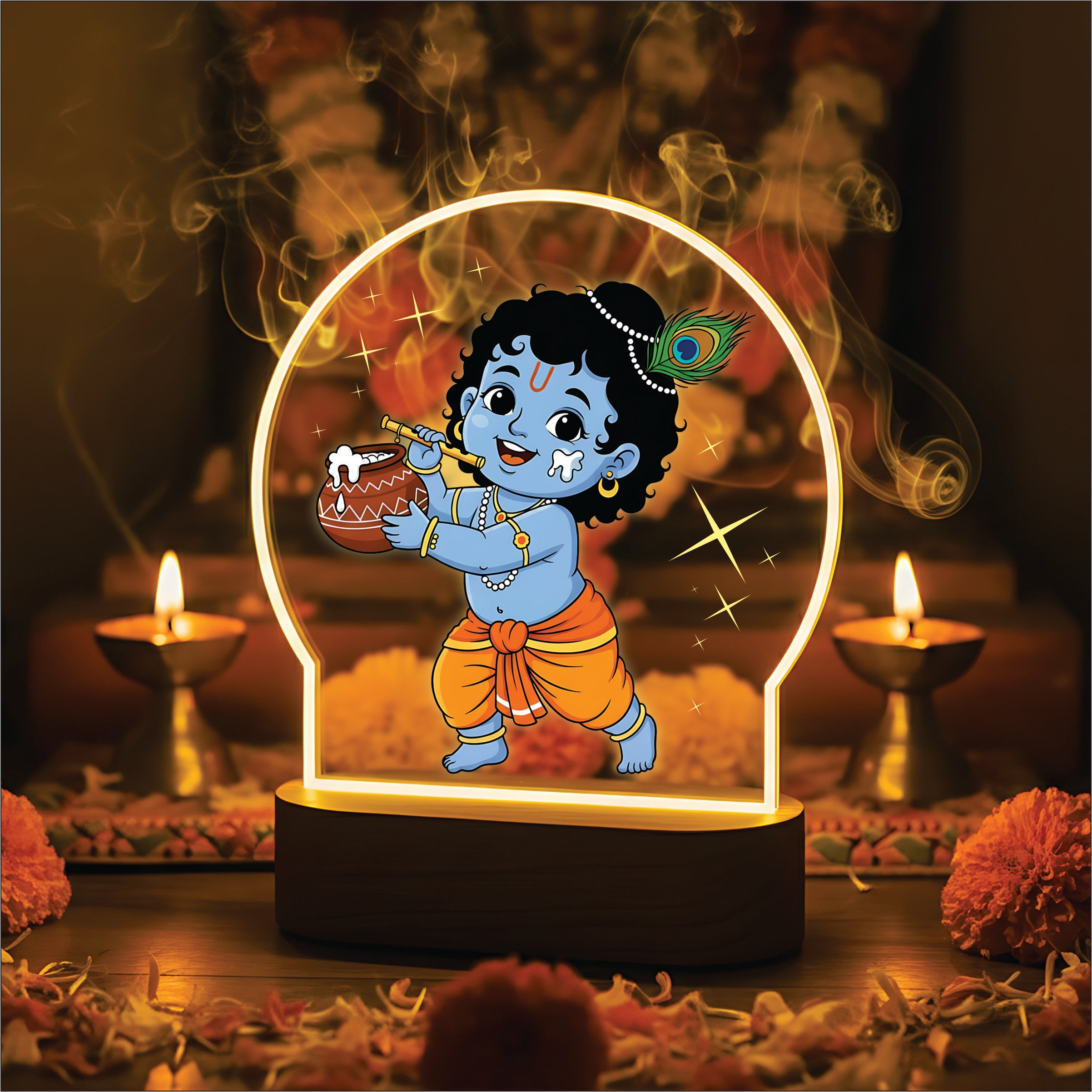 Bal krishna Led Night Lamp - Dancing Butter Krishna
