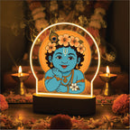 Cute Baby Krishna LED Night Light - Krishna with Flower Crown