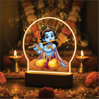 Sitting Bal Krishna Flute LED Lamp - Krishna with Flute