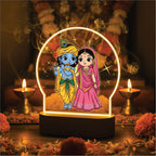 Cute Radha Krishna LED Night Lamp - Divine Flute Melody