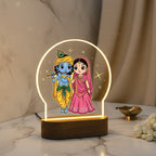 Cute Radha Krishna LED Night Lamp - Divine Flute Melody