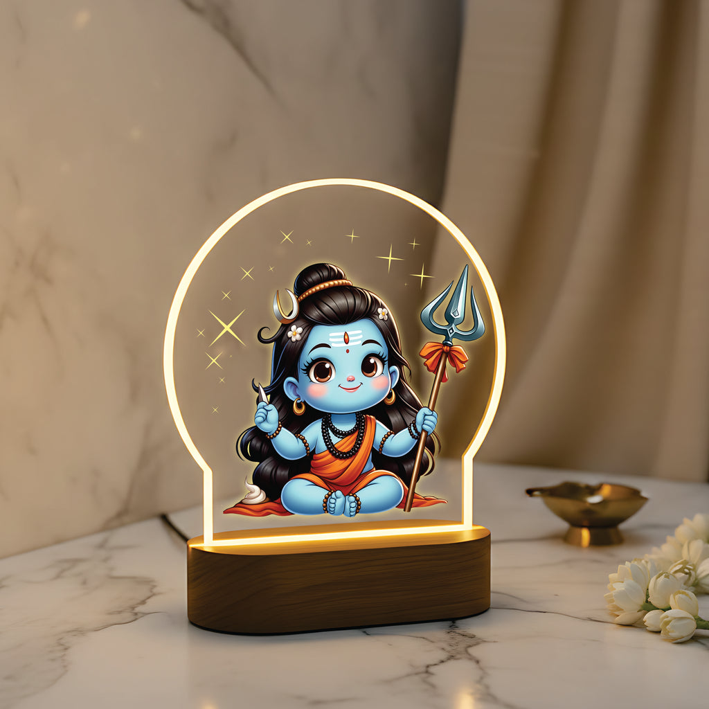 Divine Baby Shiva LED Table Lamp - Little Shiva’s Golden Glow