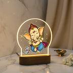 Lord Ganesha LED Night Light - Joyful Ganesha and Mushak