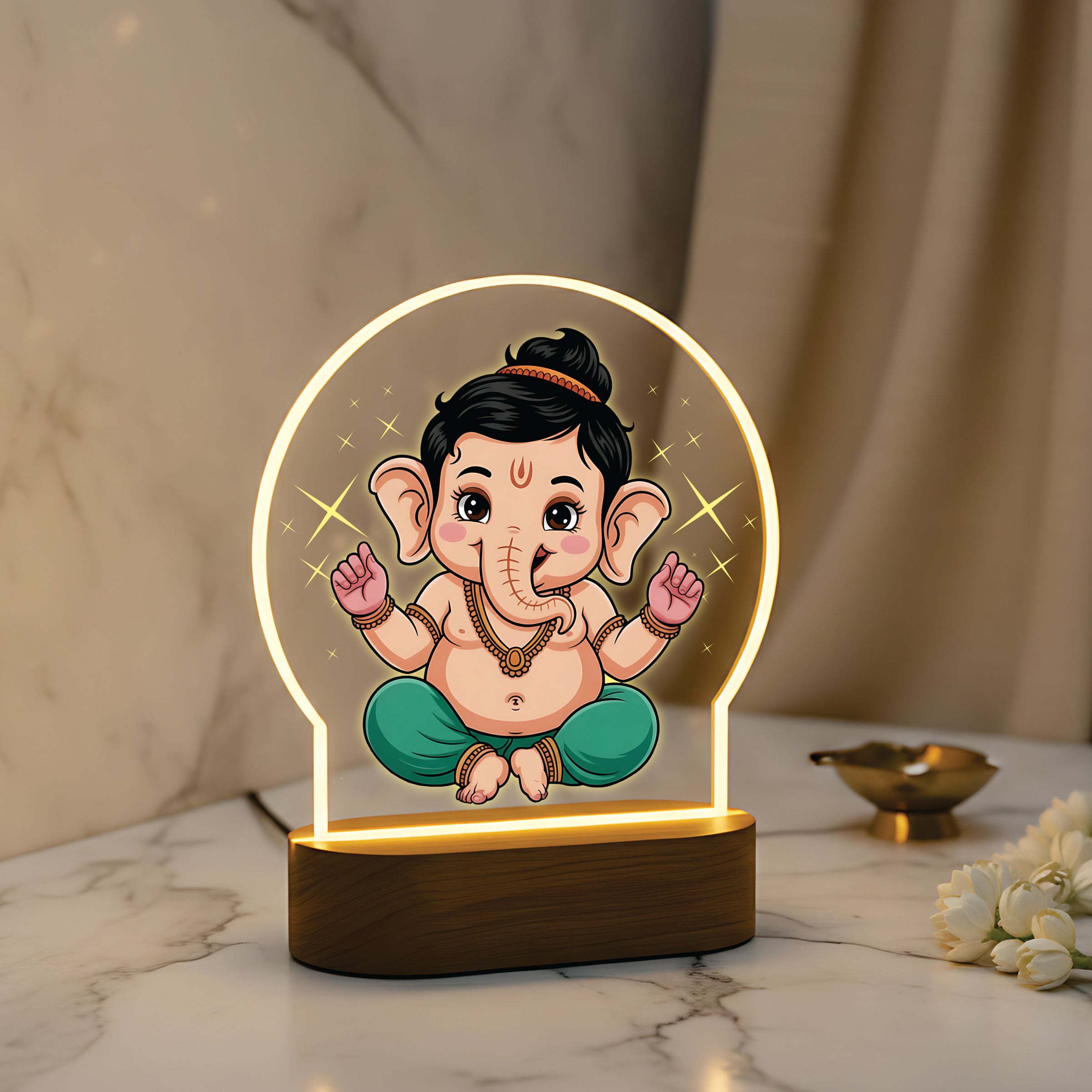 Cute Baby Ganesha LED Night Light - Cute Bal Ganesha Blessing