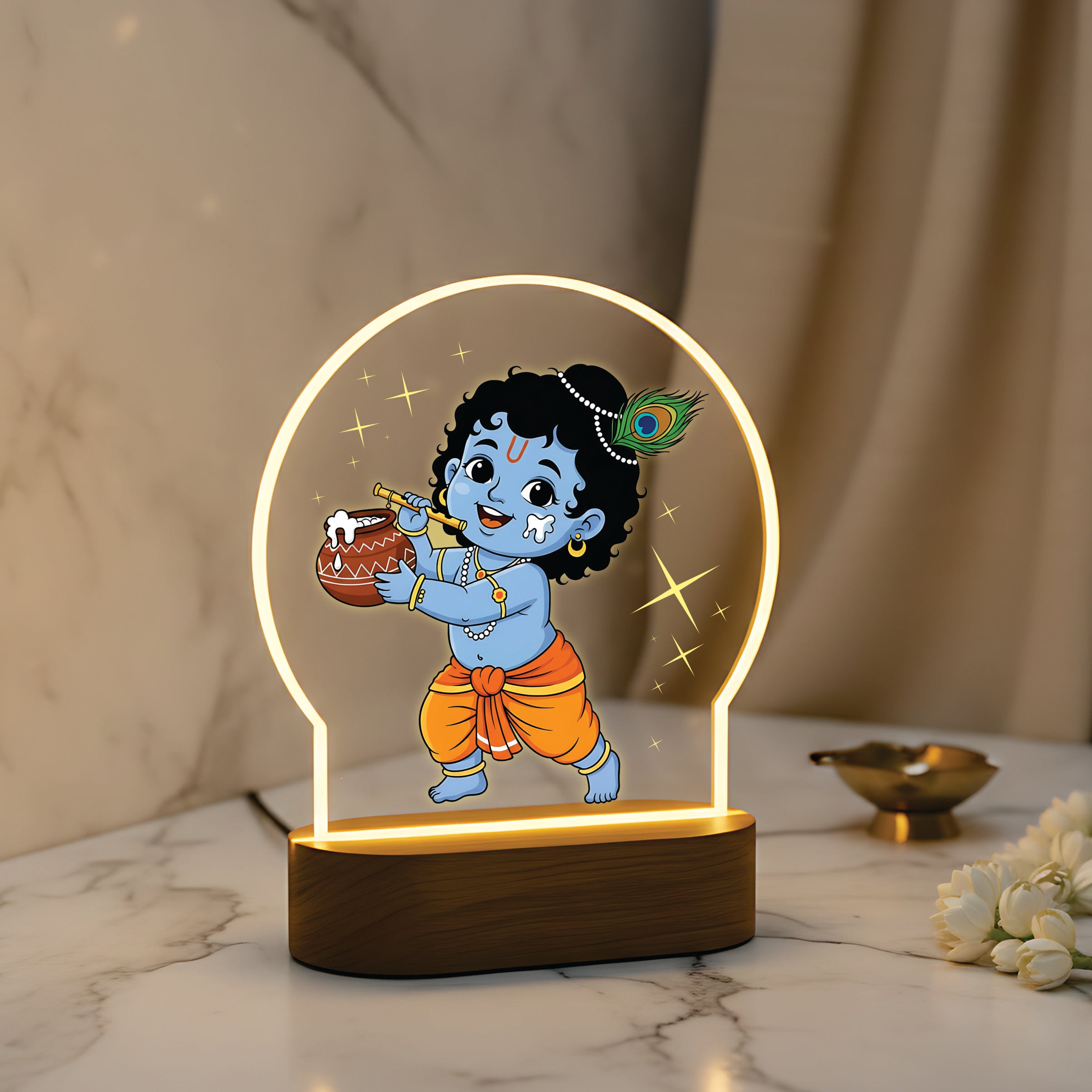 Bal krishna Led Night Lamp - Dancing Butter Krishna