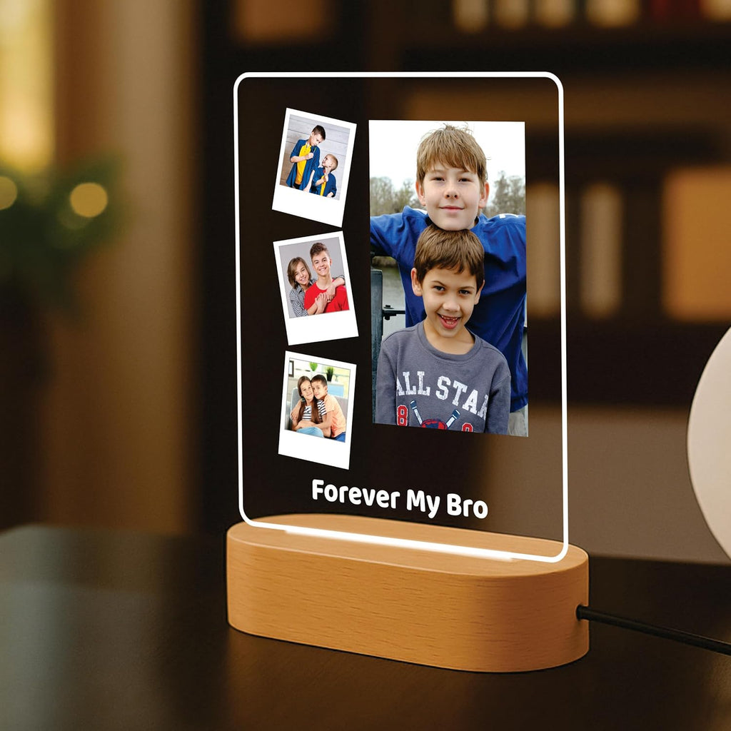 Personalized Rakhi LED Photo Frame - BRO Puzzle