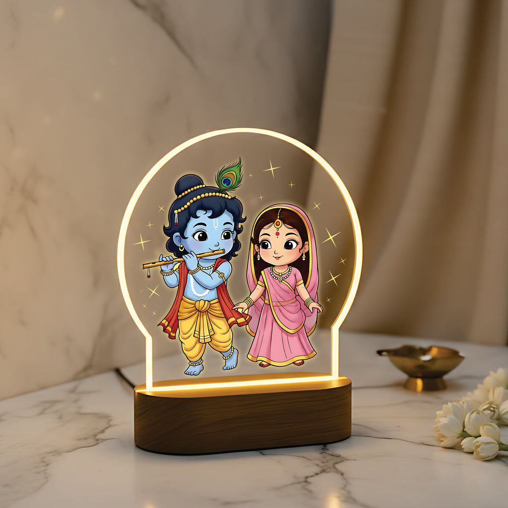 Radha Krishna LED Night Light - Eternal Love Journey
