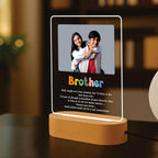 Personalized Rakhi LED Photo Frame - Brotherhood Script