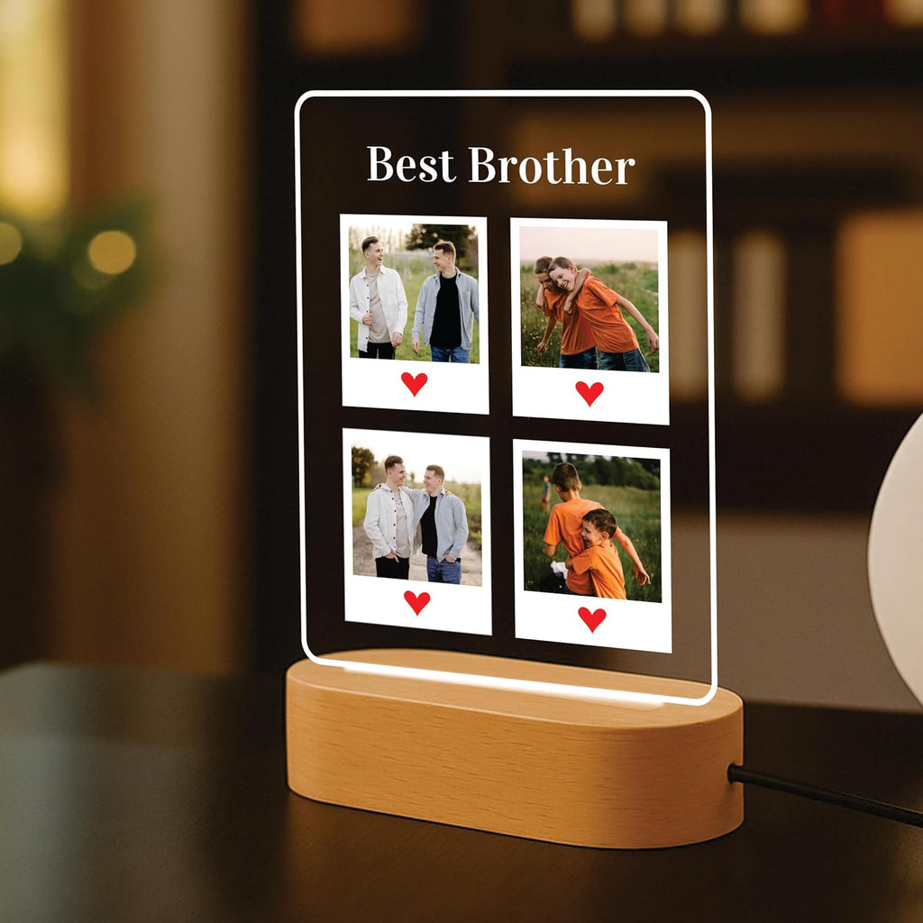Personalized Rakhi LED Photo Frame - Formal Brother