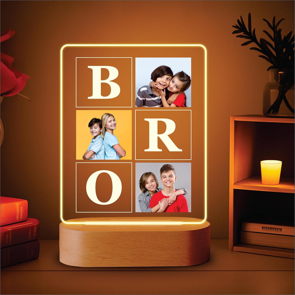 Personalized Rakhi LED Photo Frame - The Ultimate Bro Moment