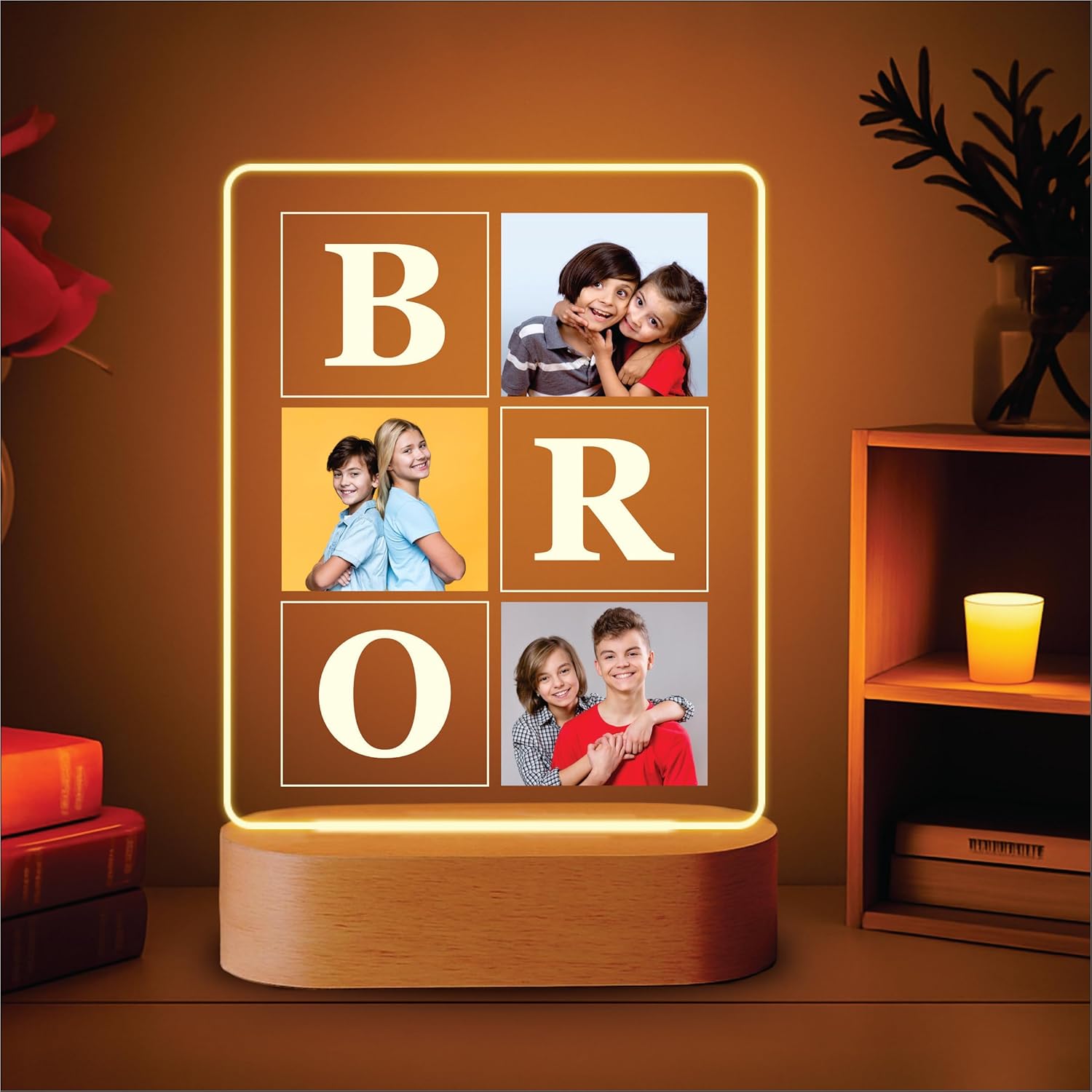 Personalized Rakhi LED Photo Frame - The Ultimate Bro Moment
