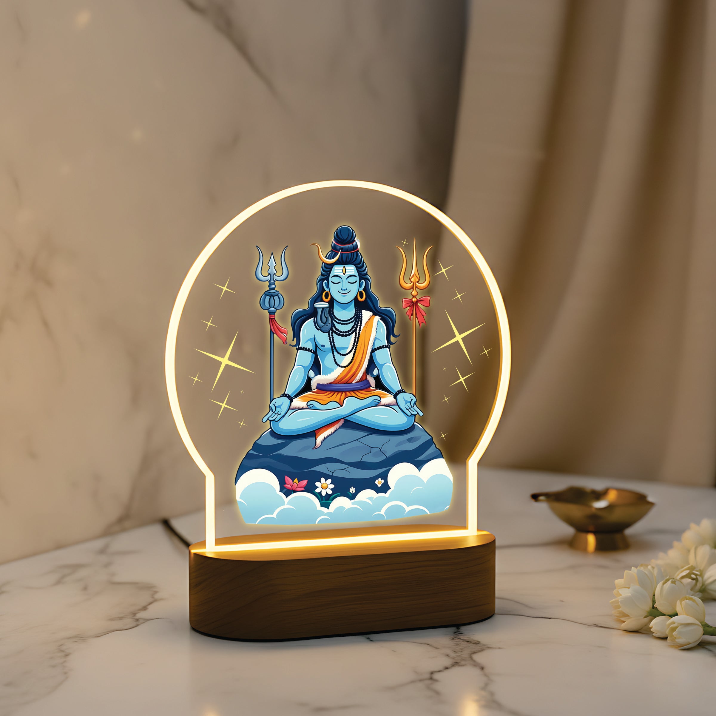 Divine Baby Shiva LED Desk Lamp - Adiyogi Peace Meditation Lamp