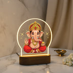 Lord Ganesha LED Night Light - Divine Golden Crown Ganesha