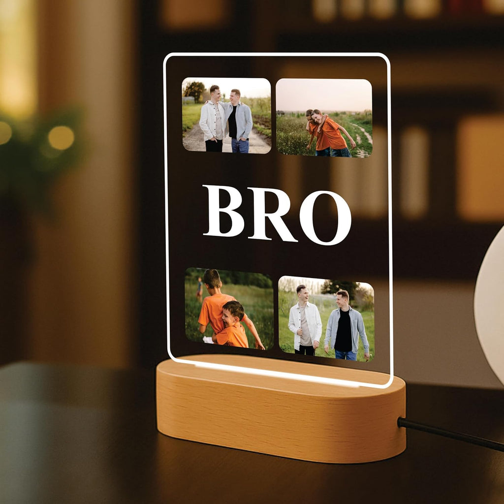 Personalized Rakhi LED Photo Frame - Sibling Quad