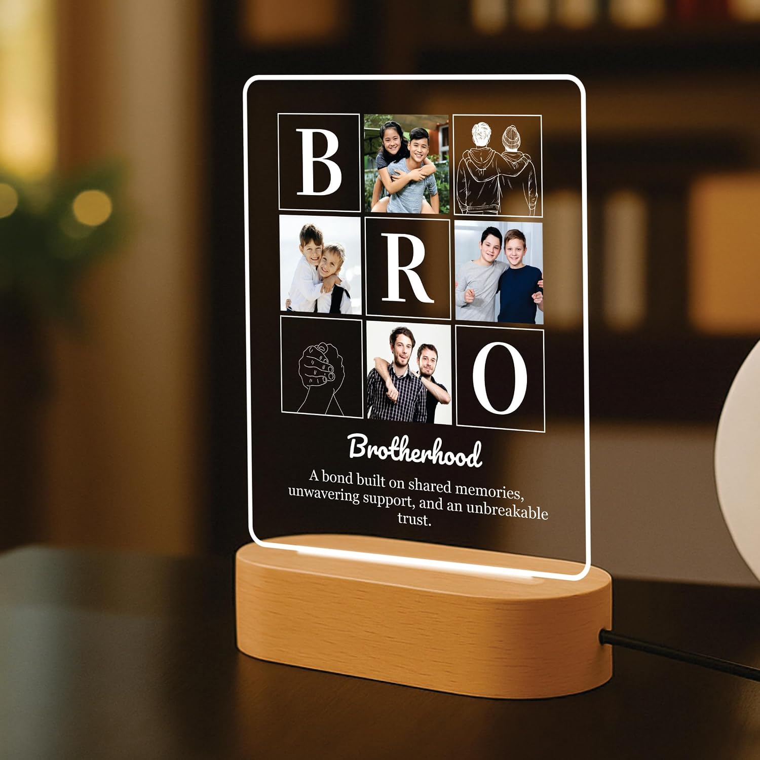 Personalized Rakhi LED Photo Frame - Team Sibling Brotherhood