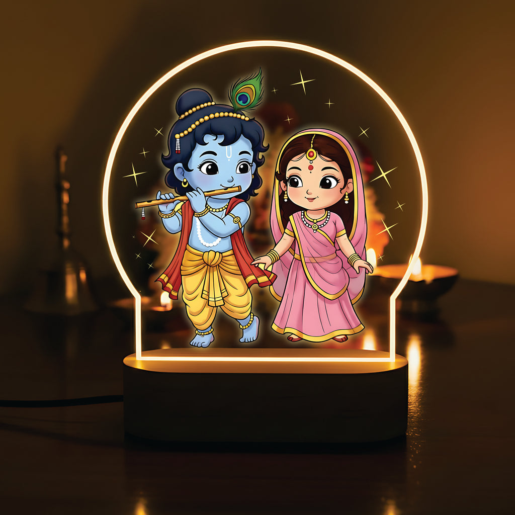 Radha Krishna LED Night Light - Eternal Love Journey