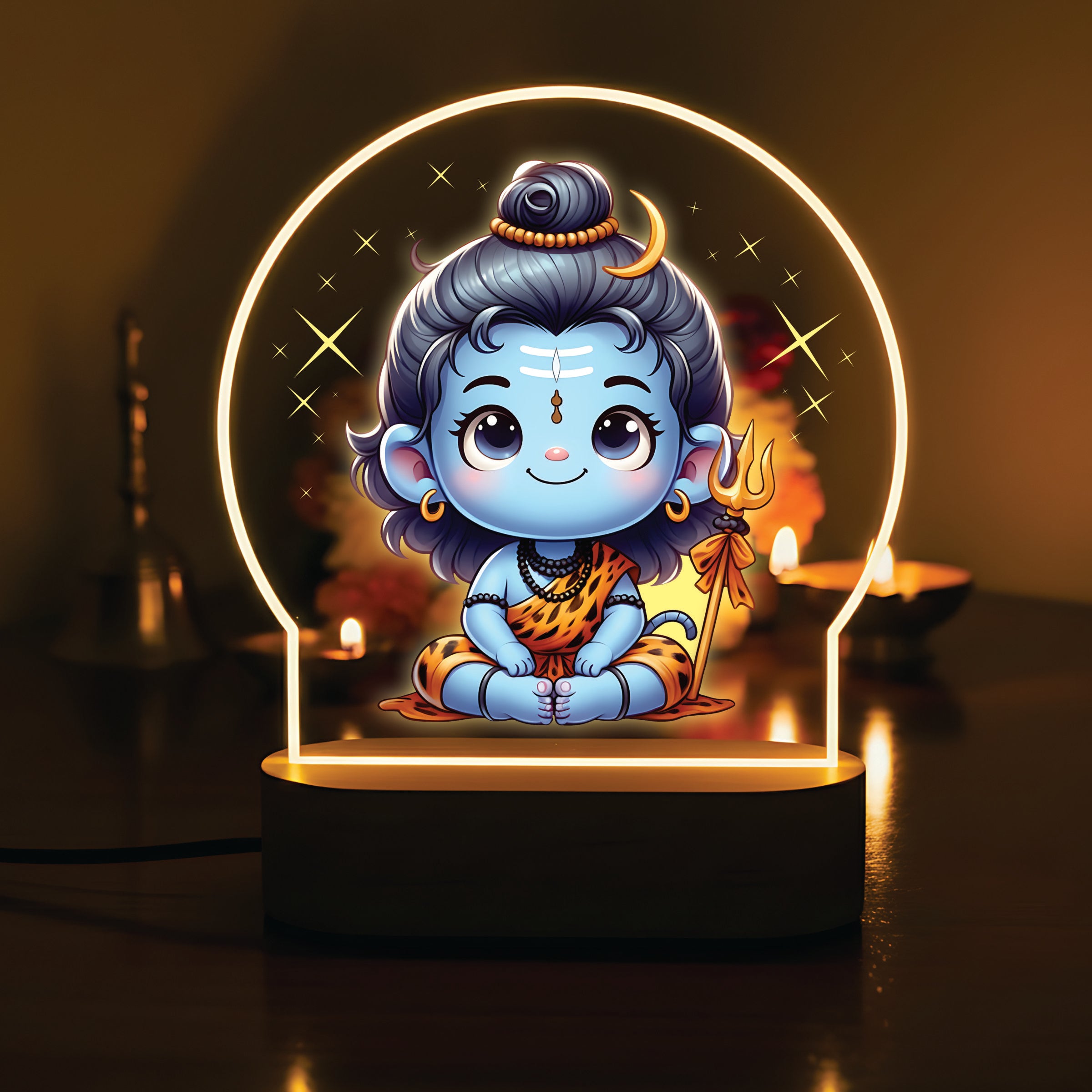 Divine Baby Shiva LED Desk Lamp - Innocent Mahadev Night Light