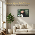 Rectangular clear acrylic wall photo frame with portrait photograph