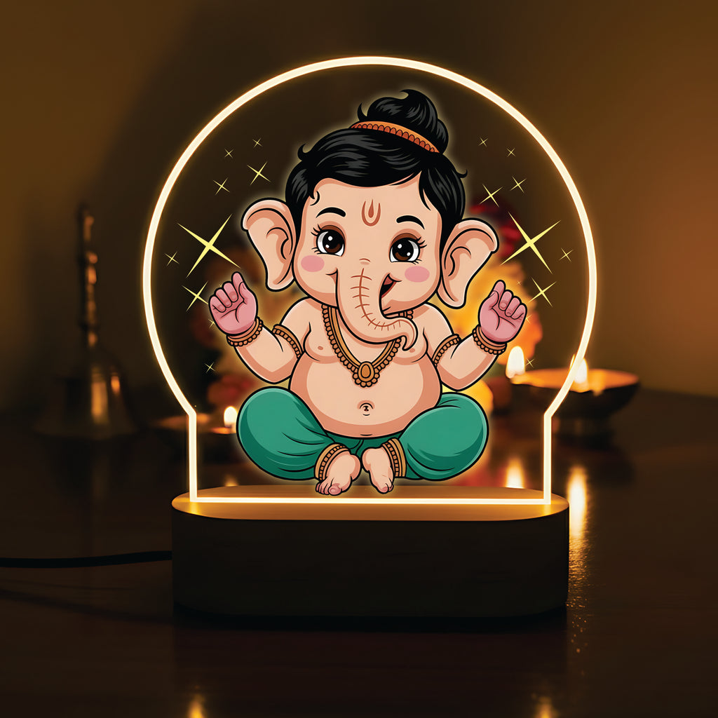 Cute Baby Ganesha LED Night Light - Cute Bal Ganesha Blessing