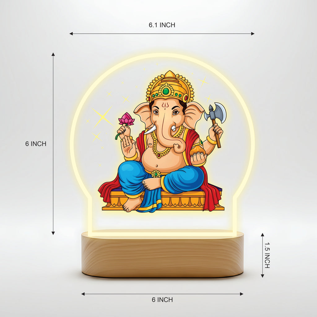Lord Ganesha LED Night Light - Mighty Warrior Lord Ganesha