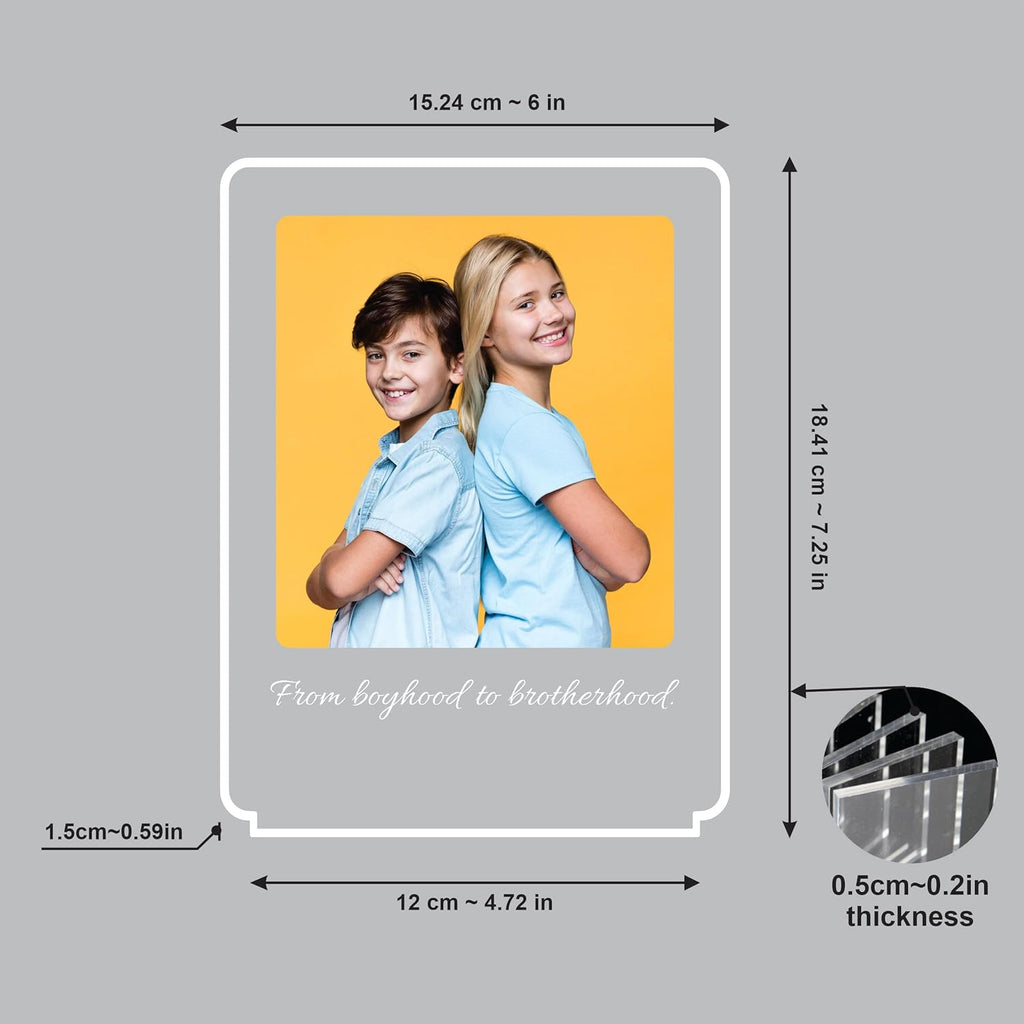 Personalized Rakhi LED Photo Frame - Brother Code Arch