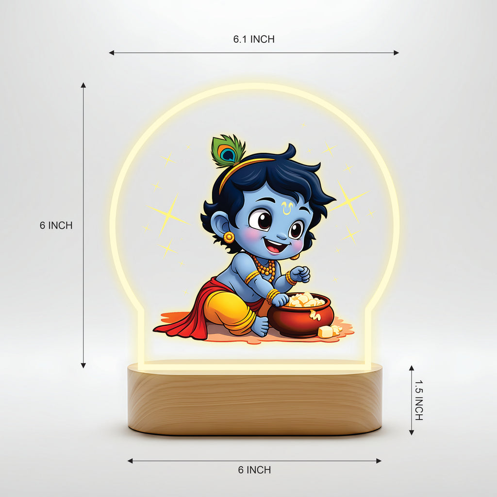 Divine Bal Krishna LED Night Light - Bal Krishna with Makhan
