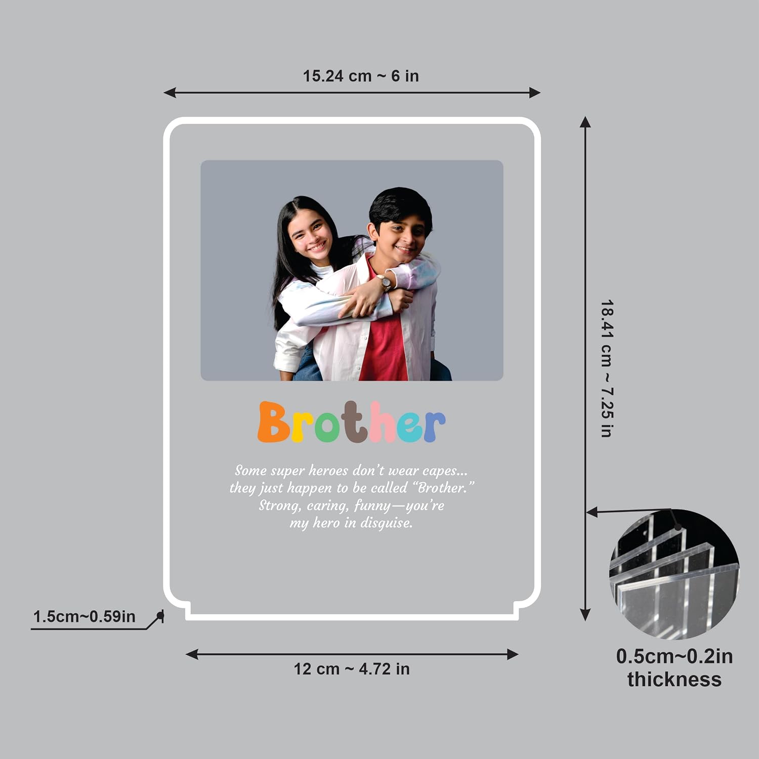 Personalized Rakhi LED Photo Frame - Brotherhood Script