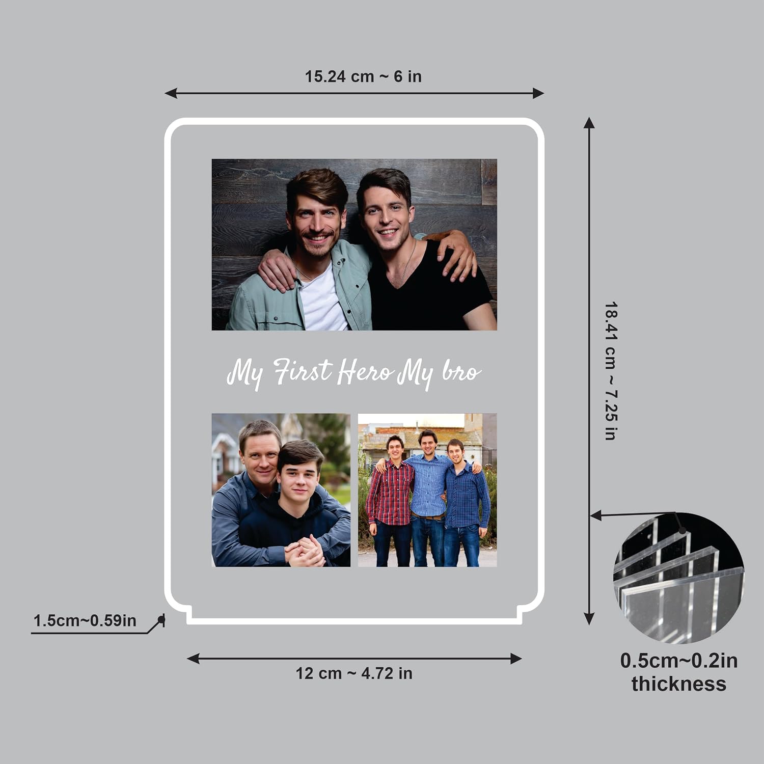 Personalized Rakhi LED Photo Frame - Forever & Always Sibling