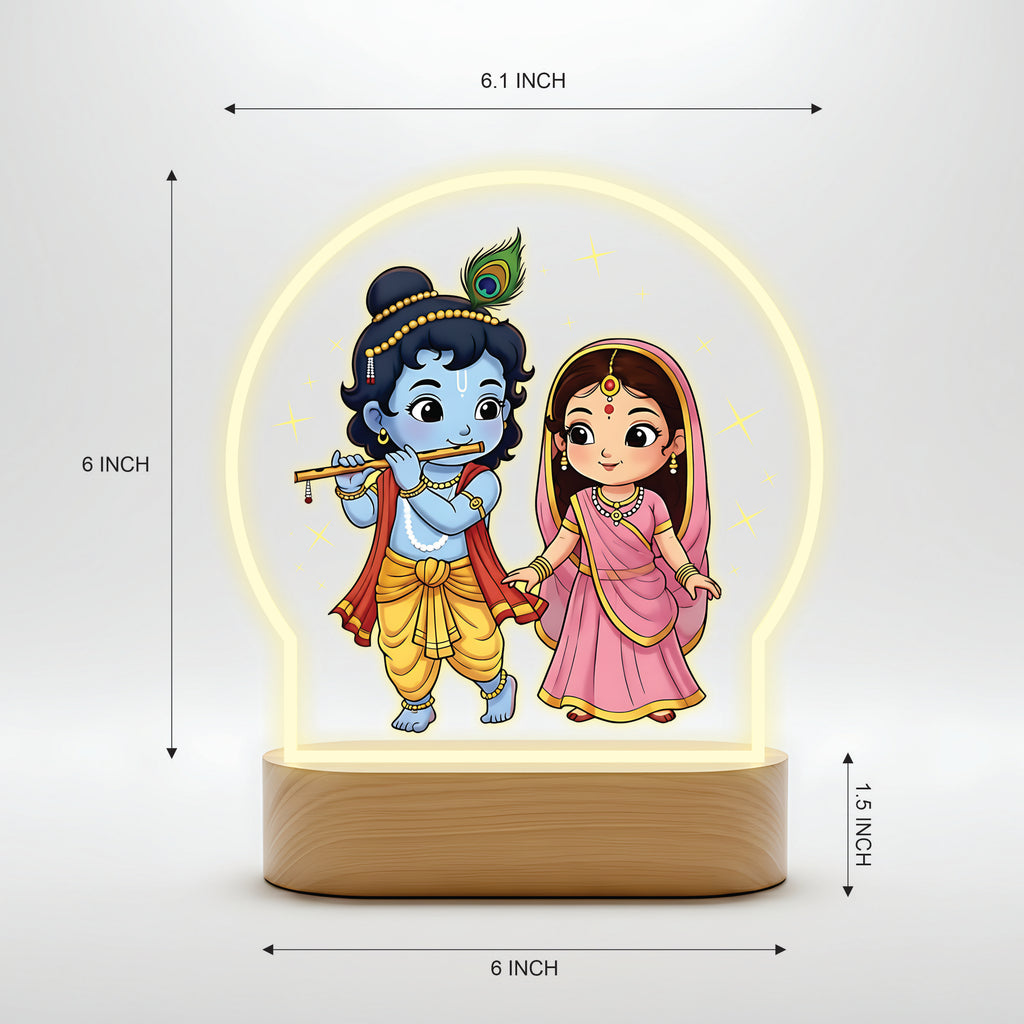 Radha Krishna LED Night Light - Eternal Love Journey